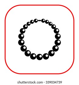 Vector icon of shiny necklace made of beads