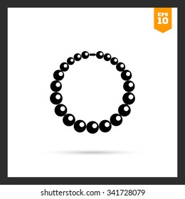 Vector icon of shiny necklace made of beads