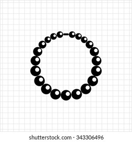 Vector icon of shiny necklace made of beads