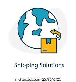 Vector icon for shipping solutions in online retail. Highlights efficient logistics, packaging, and delivery processes.