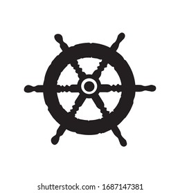 Vector icon of a ship's steering wheel.