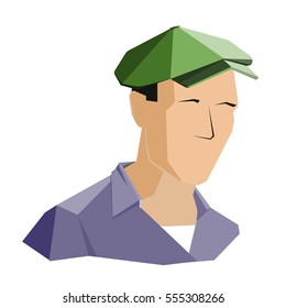 vector. icon. the shirt is blue. working Irish