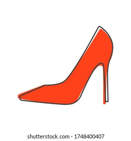 Icono vector de un zapato. Estilo de caricatura de zapatos de tacón alto para mujeres sobre fondo blanco aislado.