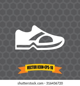 Vector Icon of Shoes on Dark Gray Background. Eps.10.
