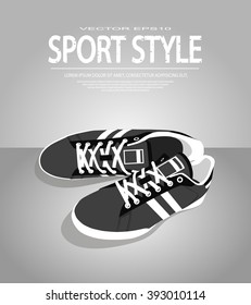 Vector icon shoes for training. Running shoe, sneaker.
