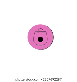 Vector icon shopping bag, tote bag in simple design and looks beautiful