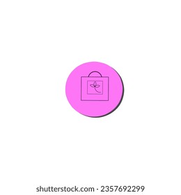 Vector icon shopping bag, tote bag in simple design and looks beautiful