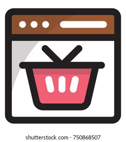 Vector icon of shopping basket
