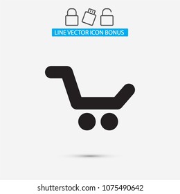 Vector icon shopping cart 10 EPS