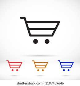 Vector icon shopping cart 10 EPS