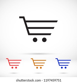 Vector icon shopping cart 10 EPS