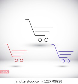 Vector icon shopping cart 10 EPS