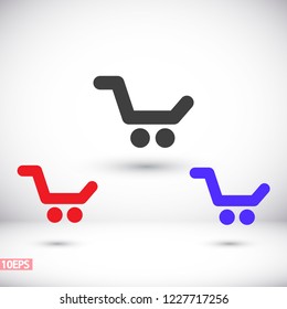 Vector icon shopping cart 10 EPS