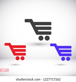 Vector icon shopping cart 10 EPS