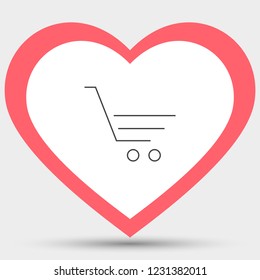 Vector icon shopping cart 10 EPS