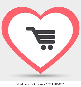 Vector icon shopping cart 10 EPS