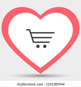 Vector icon shopping cart 10 EPS