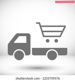 Vector icon shopping cart 10 EPS