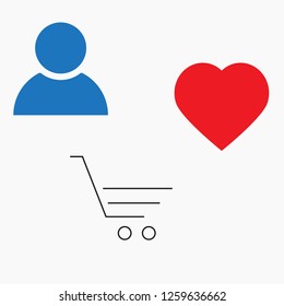 Vector icon shopping cart 10 EPS