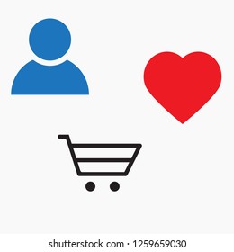 Vector icon shopping cart 10 EPS