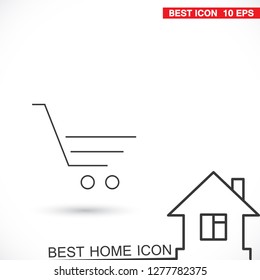 Vector icon shopping cart 10 EPS