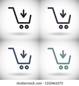 Vector icon shopping cart 10 EPS