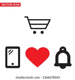Vector icon shopping cart 10 EPS
