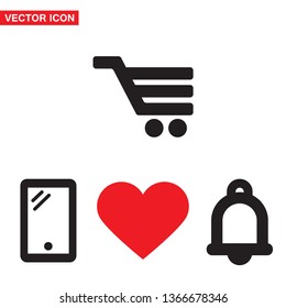 Vector icon shopping cart 10 EPS