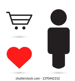 Vector icon shopping cart 10 EPS