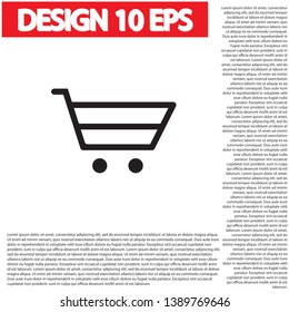 Vector icon shopping cart 10 EPS . Lorem Ipsum Illustration design