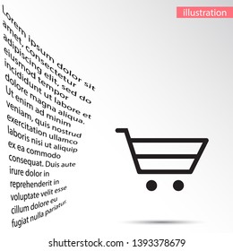 Vector icon shopping cart 10 EPS . Lorem Ipsum Illustration design