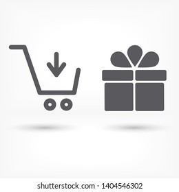 Vector icon shopping cart 10 EPS . Lorem Ipsum Illustration design