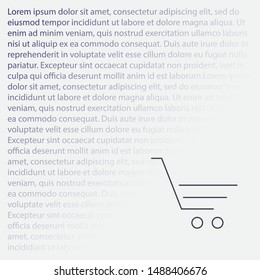 Vector icon shopping cart 10 EPS . Lorem Ipsum Illustration design