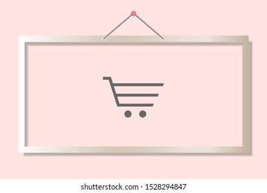 Vector icon shopping cart 10 EPS . Lorem Ipsum Illustration design