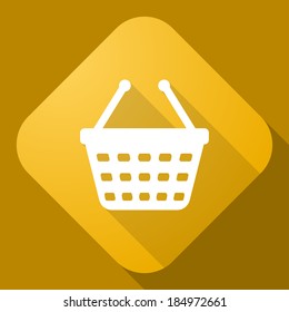 Vector icon of Shopping cart with a long shadow