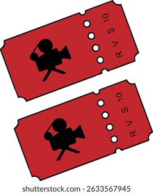 Vector icon of show ticket image with several designs and colors.