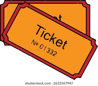 Vector icon of show ticket image with several designs and colors.