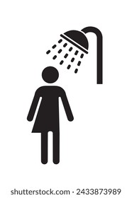 Vector icon of a shower