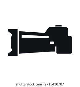 Icono de Vector que muestra un equipo de cámara de diseño simple para su uso en varios diseños y proyectos relacionados con la Fotografía y los medios visuales