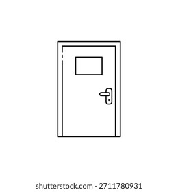Icono de Vector que muestra una puerta cerrada que simboliza privacidad, seguridad, acceso restringido o entrada completada.