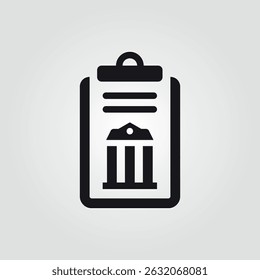 Vector icon showing documents attached to a clipboard, representing tasks, reports, records, or note-taking. Perfect for use in productivity apps, office related  design, medical records