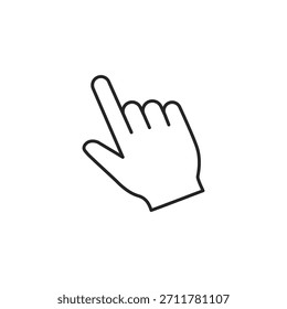 Vector icon showing a hand tap or click gesture symbolizing touch, interaction, and UI activation.