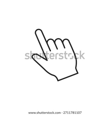 Vector icon showing a hand tap or click gesture symbolizing touch, interaction, and UI activation.