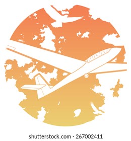 Vector icon showing sailplane and birds