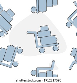 Vector icon shows the presence of porters cartoon style on seamless pattern on a white background.