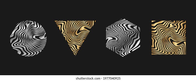 vector icon sign wavy circle triangle rectangle hexagon button