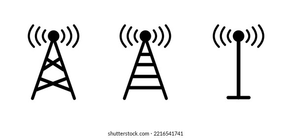 torre de señal de icono vector con fondo blanco