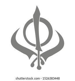 Vector icon with Sikh symbol Khanda