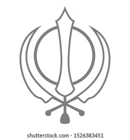 Vector icon with Sikh symbol Khanda