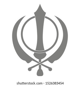 Vector icon with Sikh symbol Khanda